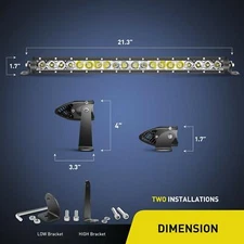 SLIM 7/11/21/31/41/51 inch Single Row LED Light Bar Flood Spot Offroad Truck ATV
