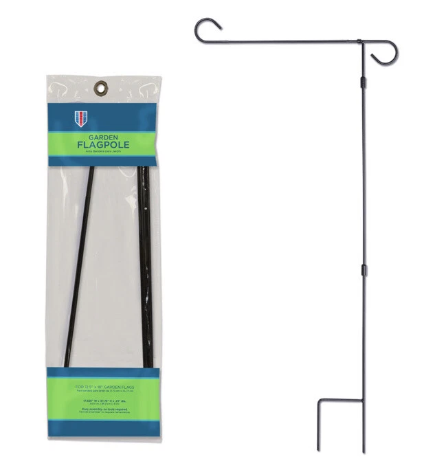 Lote de 2 postes de bandera de jardín de metal de Wincraft | 18"x 38” | Fácil montaje sin herramientas Foto 2 de 4