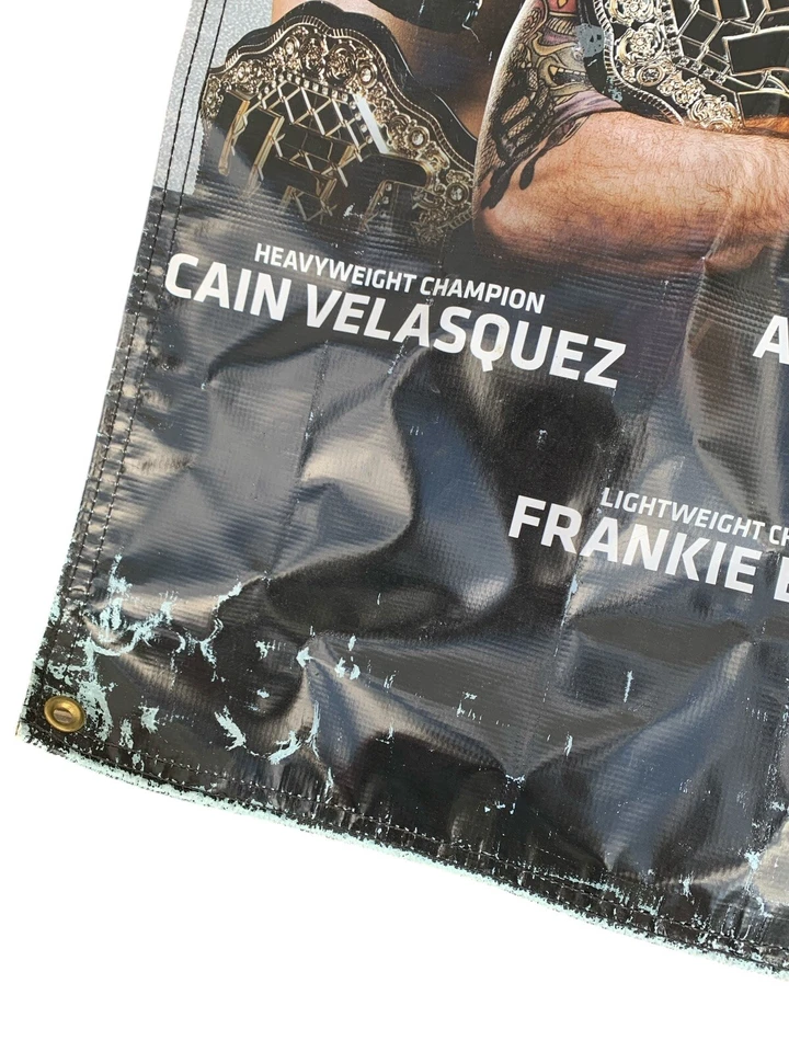 Letrero de pancarta de campeón promocional UFC 2011 MMA St-Pierre Bones Jones Silva raro de colección Foto 4 de 4