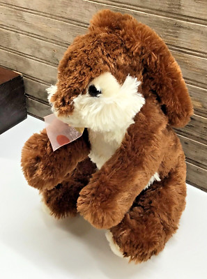 Dan Dee Easter Bunny Rabbit Brown White Realistic Stuffed Plush Toy Collectors