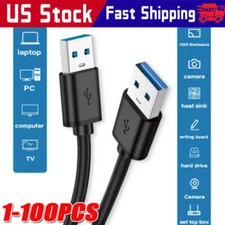 USB 3.0 A Male to A Male Cable Data Transfer Super Speed Power Charger Metal LOT
