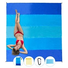 Beach Blanket with Pillow Sandproof Waterproof Extra Large Beach Mat Lightwei...