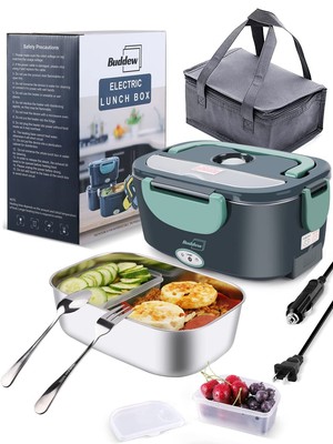 Electric Lunch Box 80W Food Heater for Adults, 12/24/110V Portable Lunch Warm...