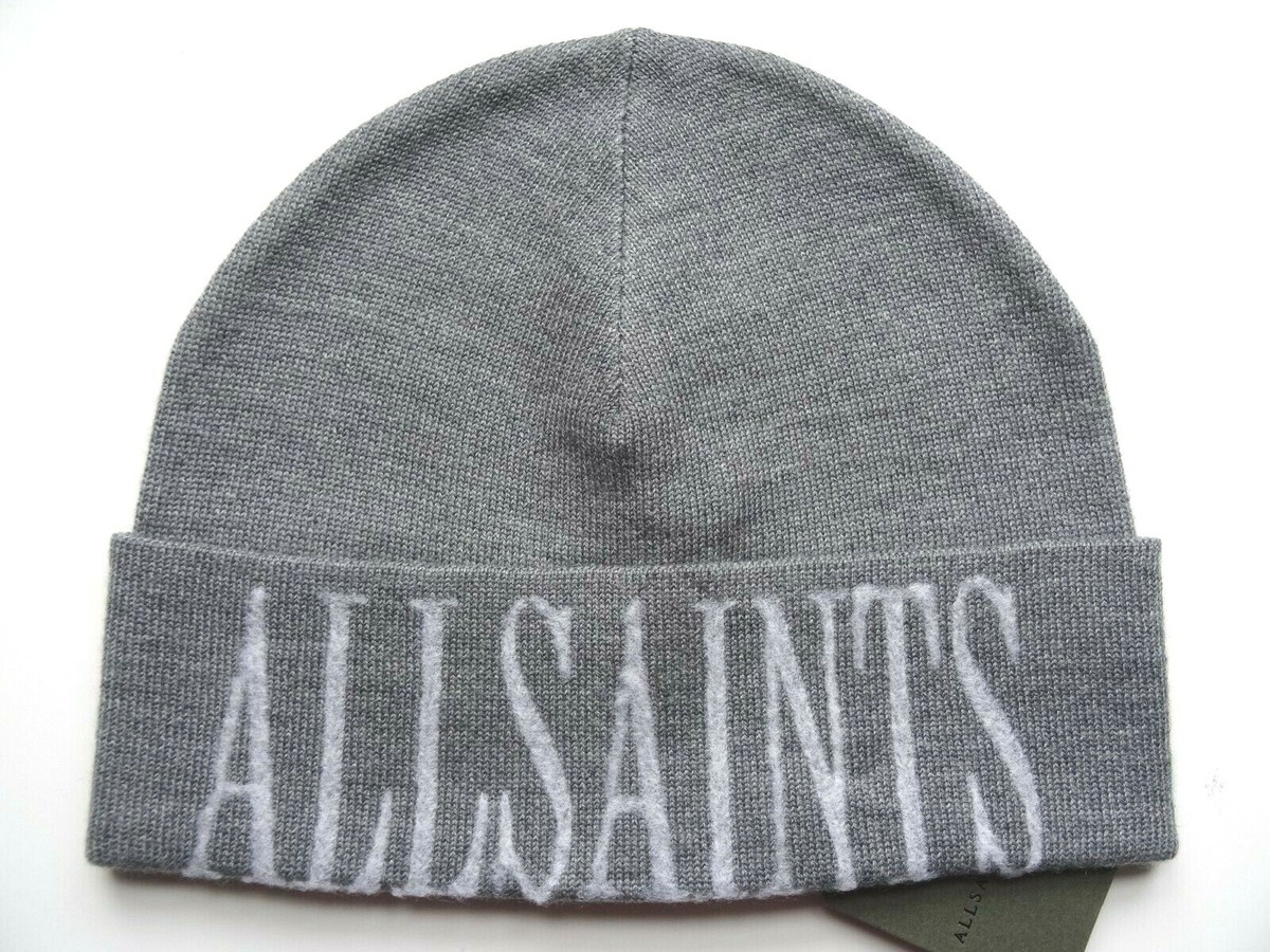 All Saints State Logo Knit Beanie Hat in Chalk Farren Beanie Chalk White | ALLSAINTS main image 4
