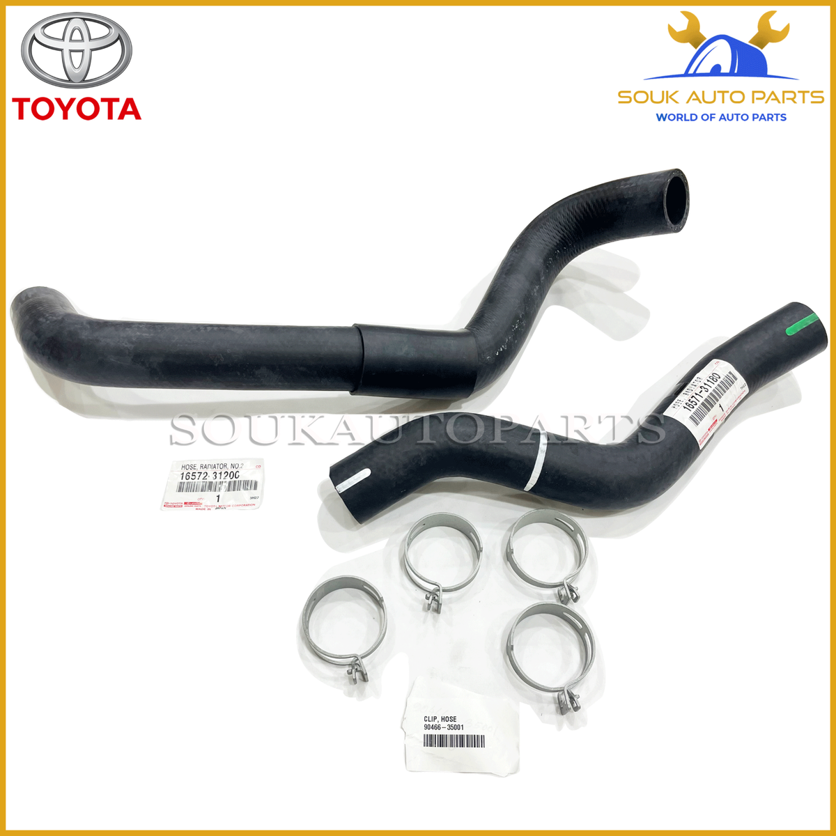 16572-31200 16571-31180 & 90466-35001 Genuine Toyota RADIATOR HOSE