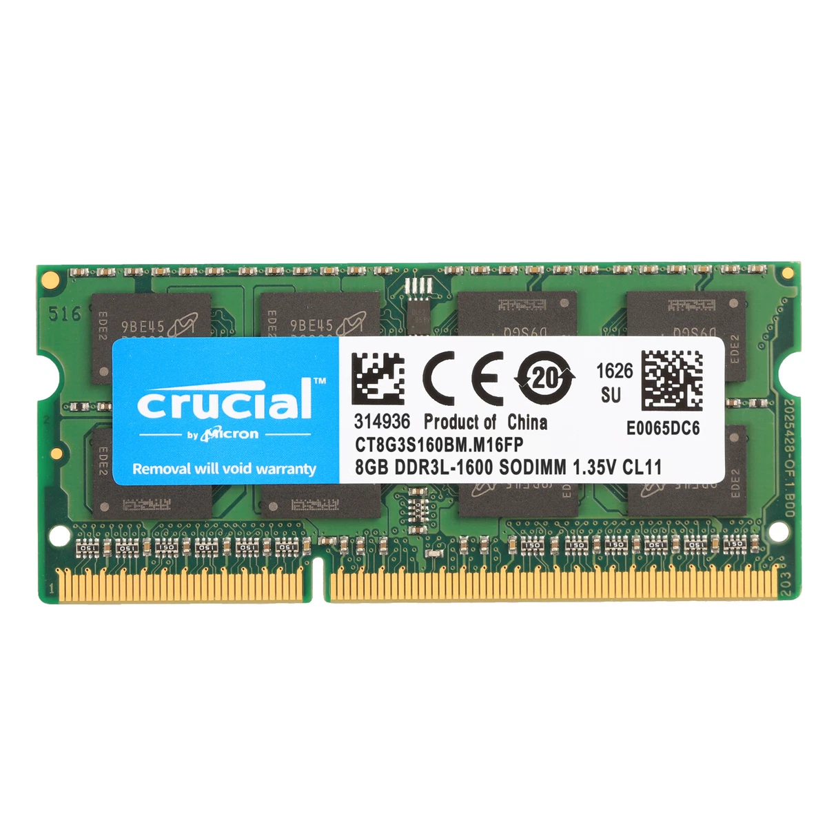 Crucial RAM 4GB DDR3 1600 MHz CL11 Laptop Memory CT51264BF160B : Everything  Else 