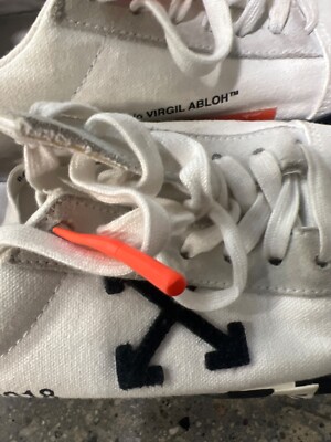 White Black Off White Vulcan Low Sneakers Used Women Size 38