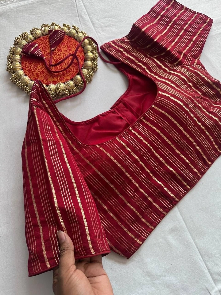 Blusa Sari Preparada Diseñador Cosida Lehenga Choli Top Corto Boda Fiesta Ropa Foto 2 de 4