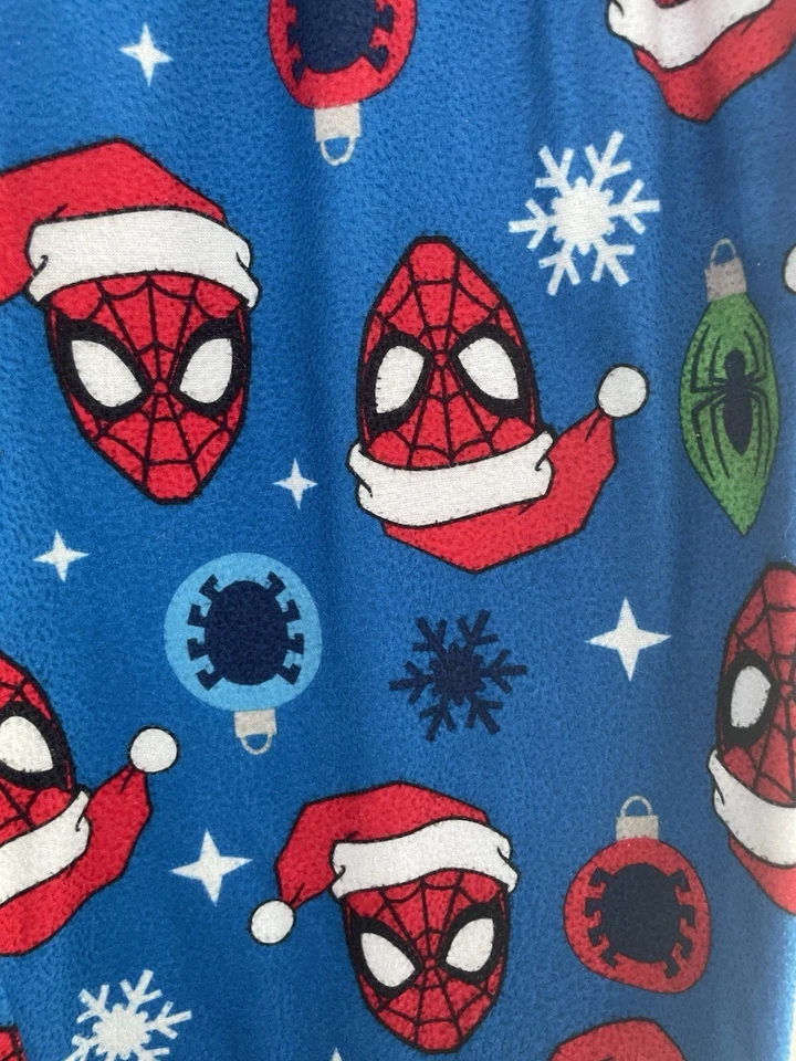 Marvel Spider-Man Kids Boys Santa Hat Spider-Man Cozy Christmas PJ Pants Blue M - Image 4 of 4