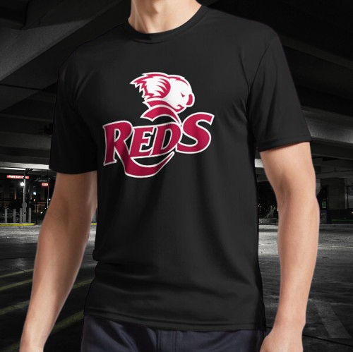 QLD reds rugby Active Logo T-Shirt Funny Size Mode American T