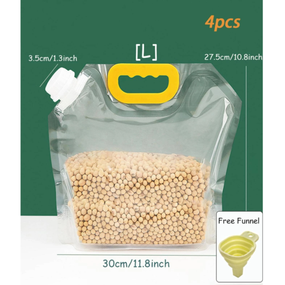 4Pcs Plastic Food Storage Bag Minimalist Clear Food Storage Bag For