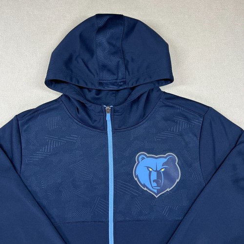 Memphis Grizzlies Fanatics Hoodie Men's Medium Blue Full Zip Logo NBA Tailgate - Picture 1 of 18