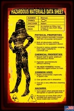 HAZ-MAT WOMAN FUNNY METAL SIGN 8X12 MAN CAVE GARAGE BAR OFFICE HUMOR PUB DECOR