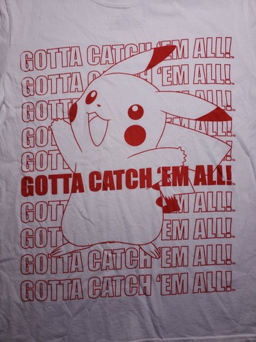 Retro Style Pokémon Pikachu " Gotta Catch Them All " Men's Medium T-shirt - Picture 3 of 11