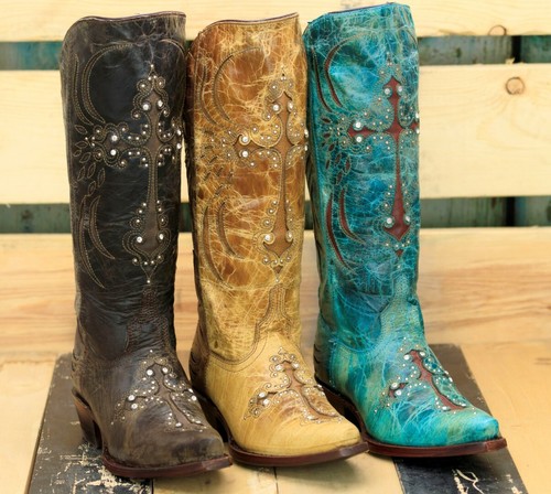 Womens Western Cowboy Boots Leather 