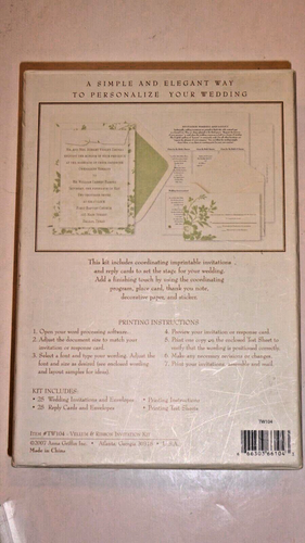Always Anna Griffin Ivory & Green Floral Vellum Printable Wedding Invitation Kit - Picture 3 of 7