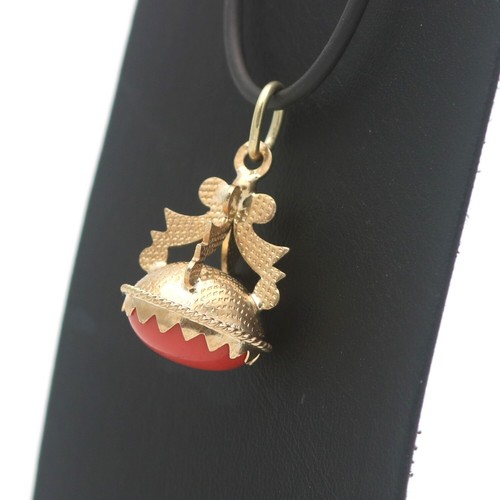 Antiker Anhänger 585 Gold 14 Karat Gelbgold Koralle Damen - Bild 4 von 5