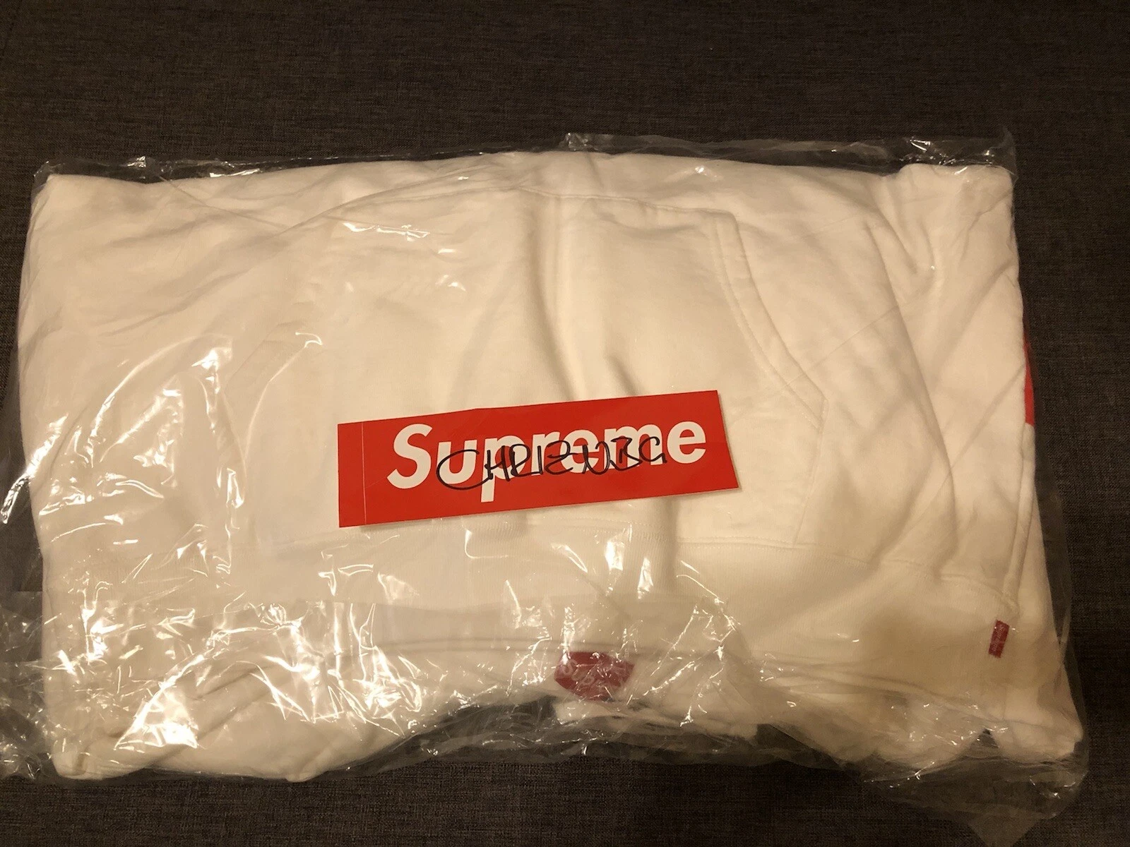 Felpa con cappuccio Supreme Big Logo bianca grande nuova primavera estate 2021