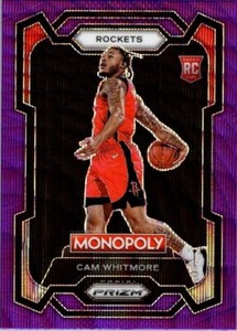 Cam Whitmore 2023-24 Prizm Monopoly Purple Wave Rookie Card #31 - Rockets