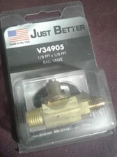JB Industries, V34905, 1/8 FPT x 1/8 FPT Refrigeration Shut-Off Ball Valve