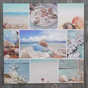 Led Bild Leinwand Maritim 50 X 50 Wandbild Strand Meer Collage Urlaub Blau Ebay