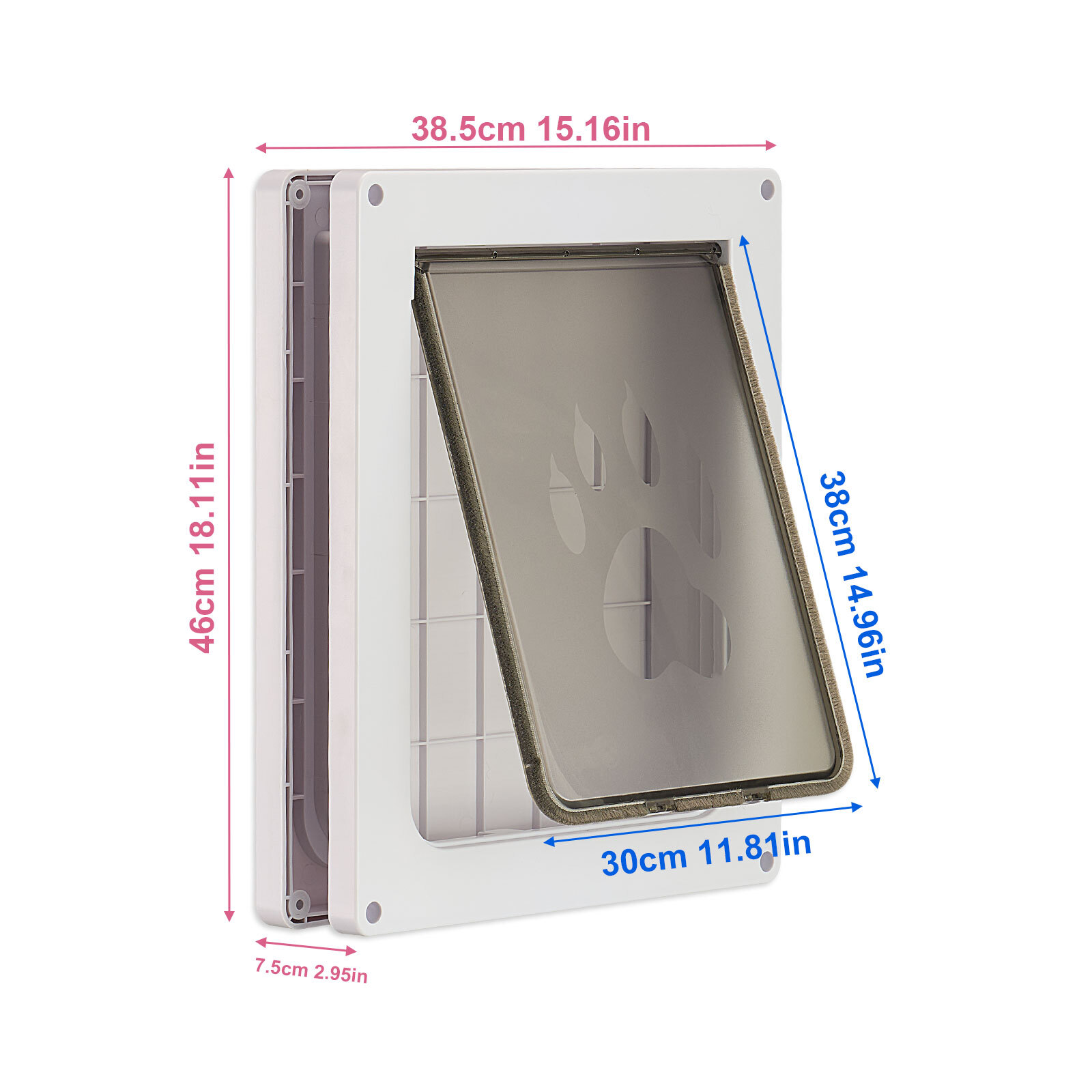 38*31cm Large Pet Door Flap Cat Dog for Wooden PVC Door Window Wall upto 7cm