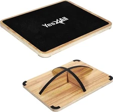 Yes4All 360 Degree Rotation Rocker Wooden Balance Board, Anti-Slip Black 