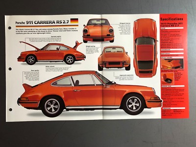 ポルシェ RS 2.7 カタログ 1973 Porsche 911 Carrera RS 2.7 Poster, Spec Sheet, Folder
