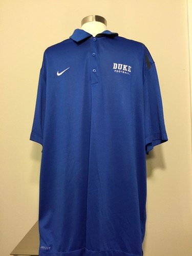 nike mens dri-fit duke blue devils short sleeve polo shirt blue