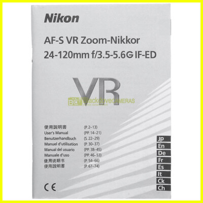 Handbuch für Nikon AF-S Nikkor 24/120mm f3,5-5,6 G IF ED VR Italienisch, E G F S J