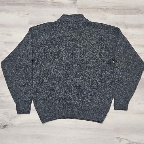 Vtg Pendleton Outdoorsman Sweater Mens M Gray Rag 100% Virgin Wool 1/2 Zip USA - Picture 7 of 10