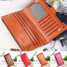 Women Leather Wallet Long Purse Clutch Phone Bag Credit Card Holder Handbag Gift