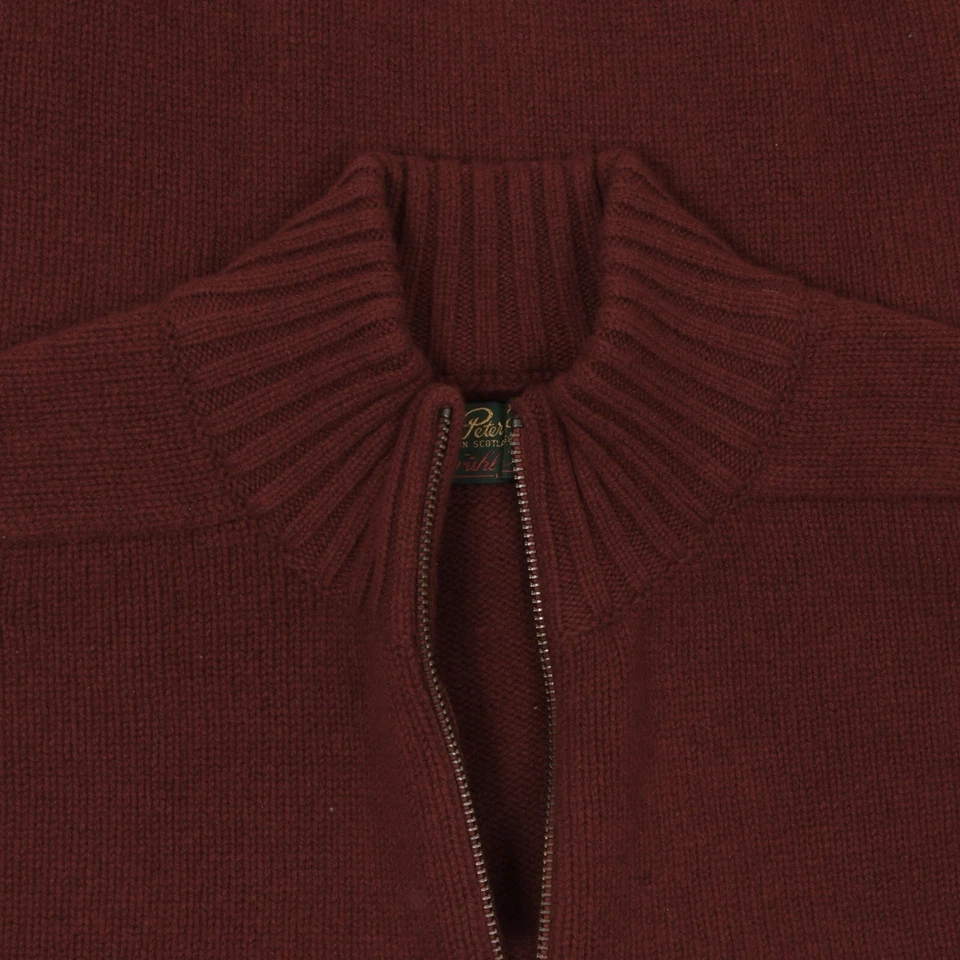 PETER SCOTT Strickjacke 100% Wolle Wool Gr 38 ca 52,5cm Zip Cardigan Rot Red Ros - Bild 4 von 4