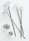 Diamante Pins Clear Acrylic, Diamond Shaped Head Floral Craft