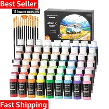 Complete 54 Color Acrylic Painting Set - Non-Toxic, Fade-Resistant & Versatile