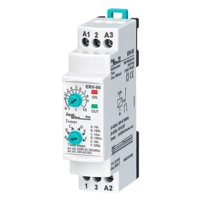 ERV-08 Einschaltverzögerung Multifunktionales Zeitrelais Elektronisch Einst2328 - Bild 1 von 4