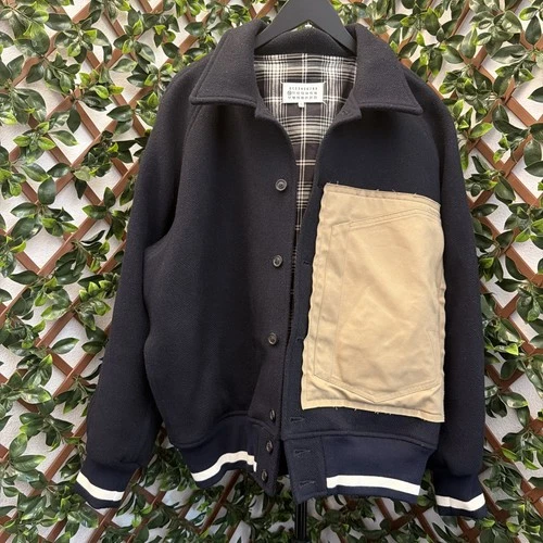 Maison Margiela Kaban Panelled Wool-Blend Felt Bomber Jacket Size 52 - product listing photo