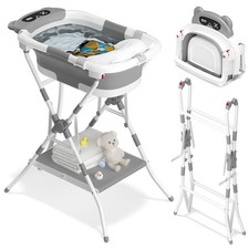 AVIDOR 2 in 1 Baby Bathtub with Stand Foldable Newborn