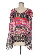 Show Me Your Mumu Women Pink 3/4 Sleeve Blouse M