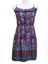 American Eagle Paisley Spaghetti Strap Sundress Pockets Ruffle Size Junior M