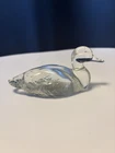 Vintage Fenton Clear Glass Mallard Duck Figurine/Paperweight 5"