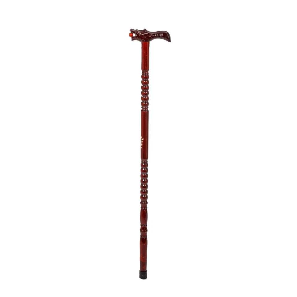 THY Collectibles Wooden Cane Walking Stick with Rubber Tip for Men and Women Er