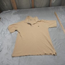 Burberry London Shirt Mens Small Beige Cotton Pique Polo Check Trim Minimalist