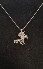 Sterling Silver Unicorn Pendant On A 17 Inch Sterling Necklace