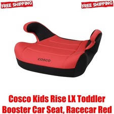 Cosco Kids Rise LX Toddler Booster Car Seat, Racecar Red