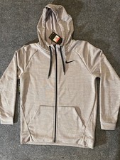 Nike Hoodie Mens L Dri-Fit Full Zip Hooded Jacket Gray Training Standard Fit NWT