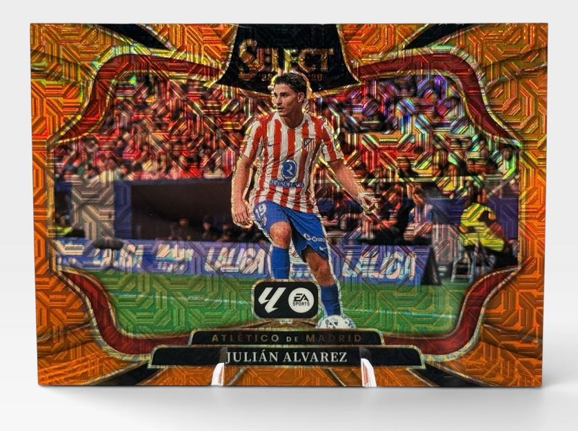 Julián Alvarez 2025-26 Panini Select La Liga Orange Mojo #218 Field Level /199 view 1