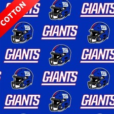 New York Giants NFL Cotton Fabric - 58" Wide - Sold by The Yard Bolt