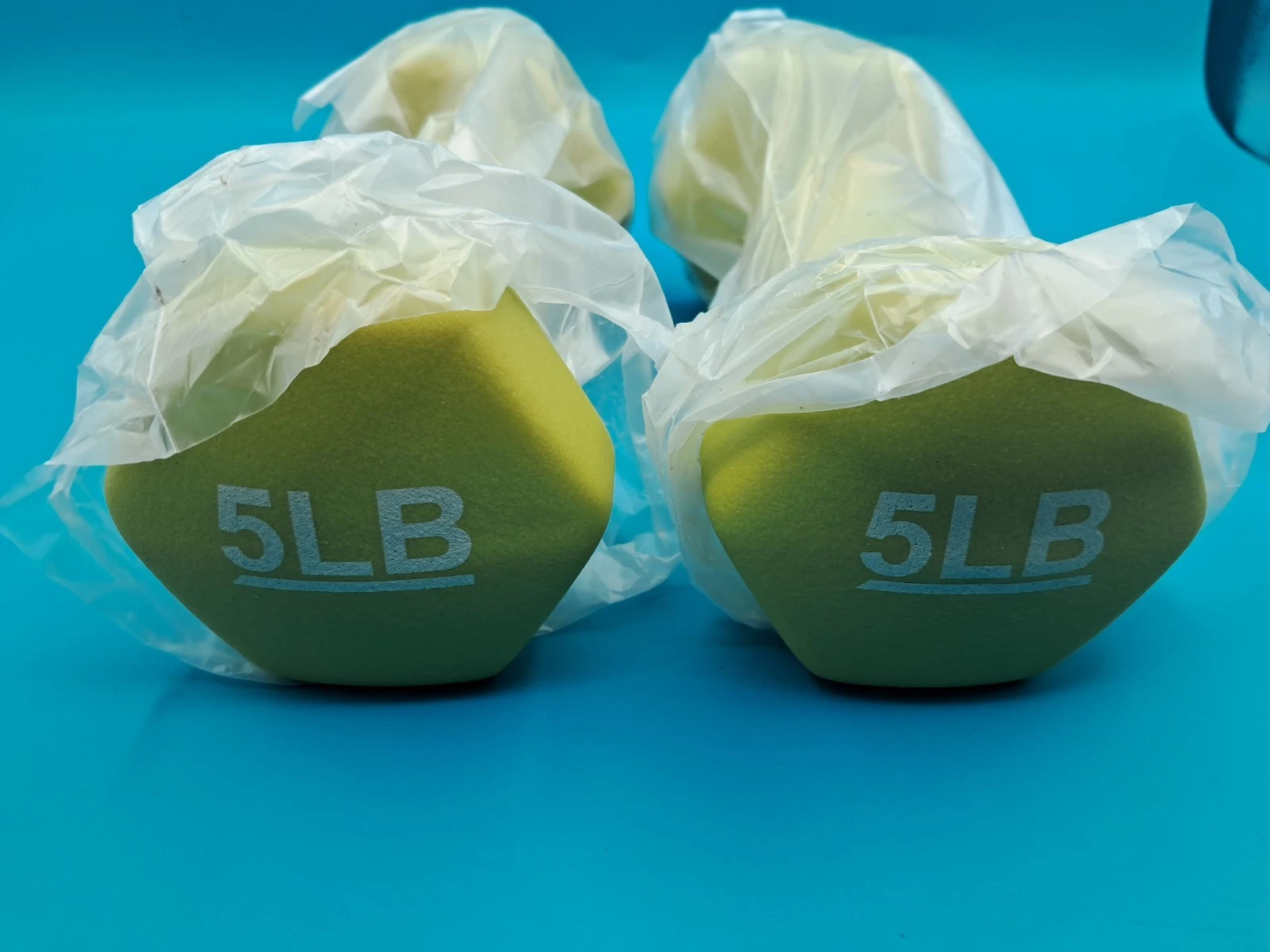 PAIR OF 5LB NEOPRENE DUMBBELLS YELLOW (10LB TOTAL WEIGHT)