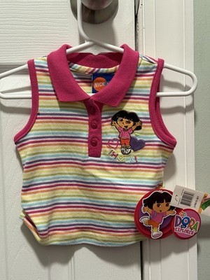 NWT Dora the Explorer 12 months baby tank top summer embroidered shirt Y2K